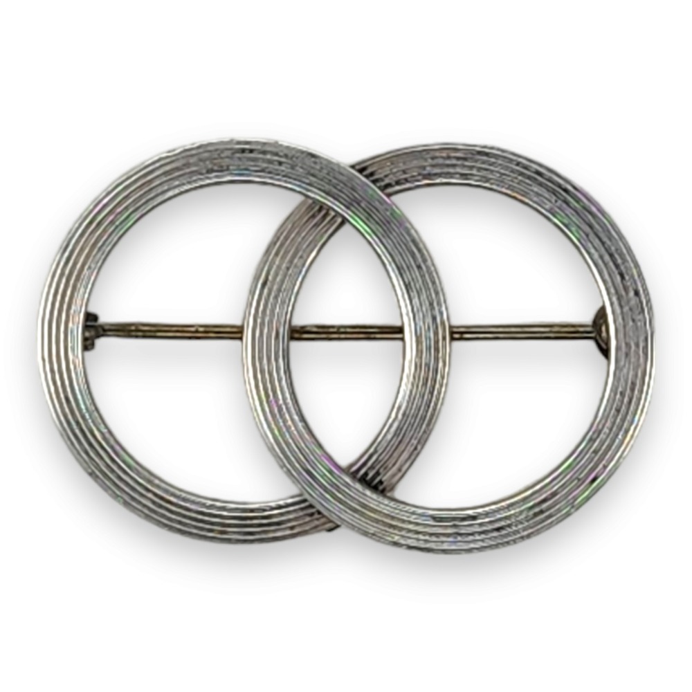 Beau Brooch Pin Sterling Silver 925 Double Interlocking Circle Vintage